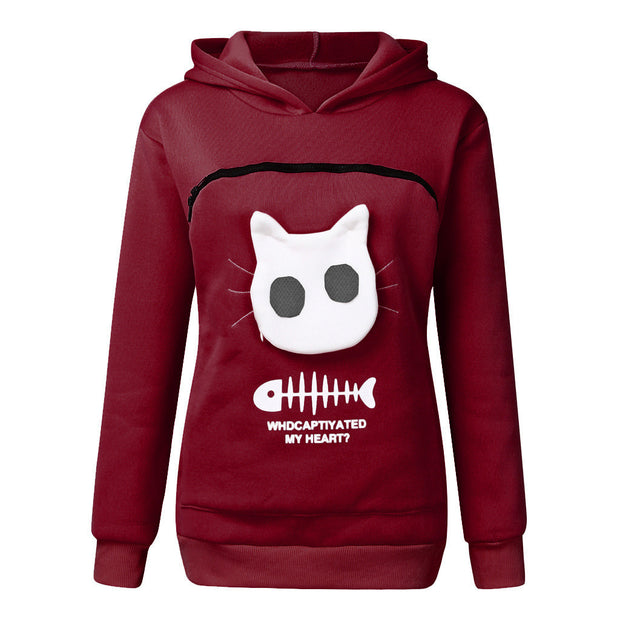 https://domiclv.com › products › women-hoodie-sweatshirt-with-cat-pet-pocket-design-long-sleeve-sweater-cat-outfit

