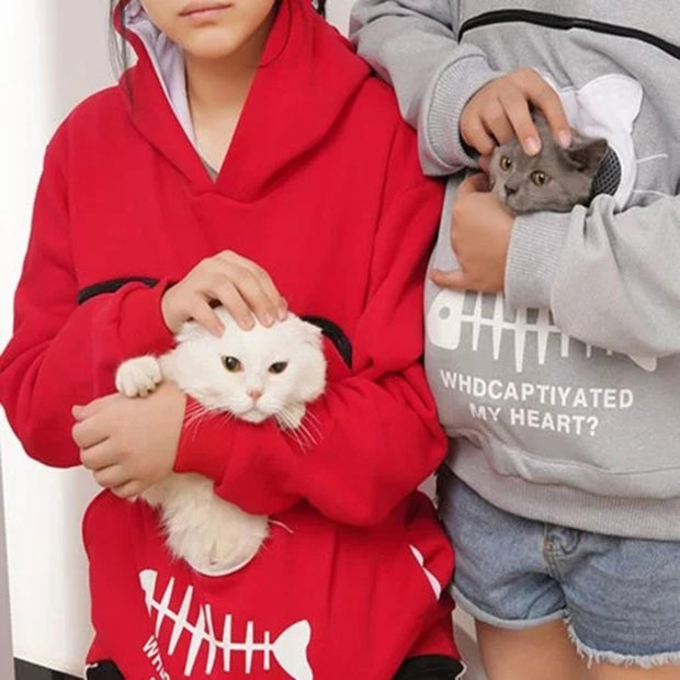 https://domiclv.com › products › women-hoodie-sweatshirt-with-cat-pet-pocket-design-long-sleeve-sweater-cat-outfit

