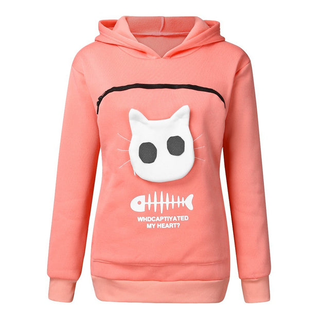 https://domiclv.com › products › women-hoodie-sweatshirt-with-cat-pet-pocket-design-long-sleeve-sweater-cat-outfit

