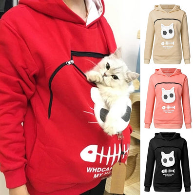 https://domiclv.com › products › women-hoodie-sweatshirt-with-cat-pet-pocket-design-long-sleeve-sweater-cat-outfit

