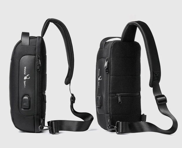 Men's Chest Bag Waterproof Crossbody Bag Multifunction Anti-theft Travel Bags Shoulder Bag Male USB Charging Pouch for Man