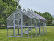Outdoor Cat House Cat Fence, Upgraded Waterproof Cover - Gray