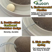 Multi-functional Cat Scratching Board With Ball Track, Various Colours Of Mat Board, Self-height Relief From Boredom To Tease The Cat, With Spring And Ball, Anti-scratch Furniture Artifacts, A Must-ha
